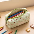 thumbnail image 4 of Small Quilted Makeup Bag, Zipper Cosmetic Pouch | Purse Storage Holds Makeup Beauty Essentials,Travel Items Green, 4 of 6