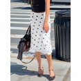 thumbnail image 6 of Women'S Summer Polka Dot Mesh Midi Skirt Casual High Waist Ruched Boho Skirts White L, 6 of 9