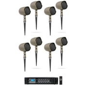 (8) JBL GSF3-TN 6.5" Landscape Ground Stake/Wall 70v Commercial Speakers+Amp
