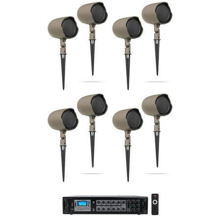 (8) JBL GSF3-TN 6.5" Landscape Ground Stake/Wall 70v Commercial Speakers+Amp