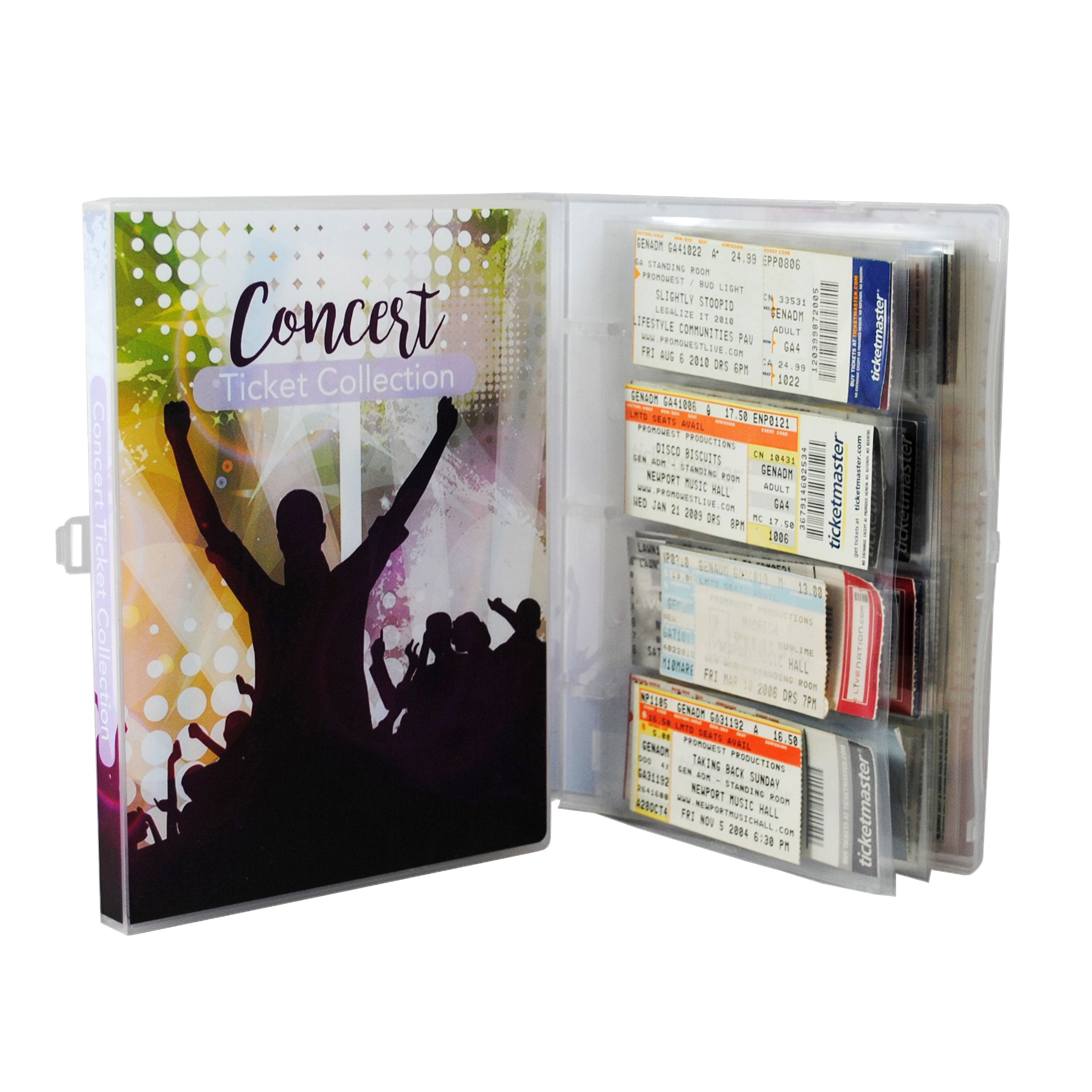 Concert Ticket Collection Mini Scrapbook Album, 10 Ticket Pages