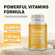 thumbnail image 2 of Suplemento de vitamina D3 K2 5000 UI para la salud ósea - Sin OMG, 120 cápsulas, 2 of 6