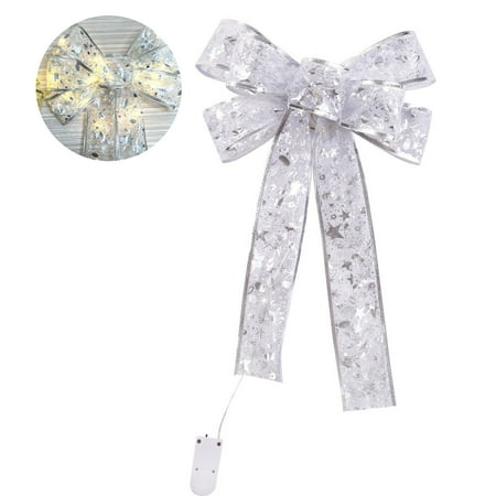 

Yesbay Christmas Pendant Bow Decorative LED Xmas Tree Pendant with Lights Party
