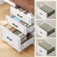 thumbnail image 5 of SEDETA 70.9" L Shaped Standing Desk with Storage, Convertible Height Adjustable Electric Sit Stand Desk with File Drawers, Cabinet, Monitor Shelf & Charging Port, White, 5 of 9