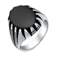 thumbnail image 2 of Bling Jewelry Mens Animal Claw Large Oval Black Onyx Signet Ring Oxidized Silver Handmade In Turkey, 2 of 7