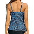 thumbnail image 4 of Charmo Women's High Neck Tankini Tops Only Tummy Control Swimsuit Top Ruched Swim Top Without Bottoms, 4 of 6
