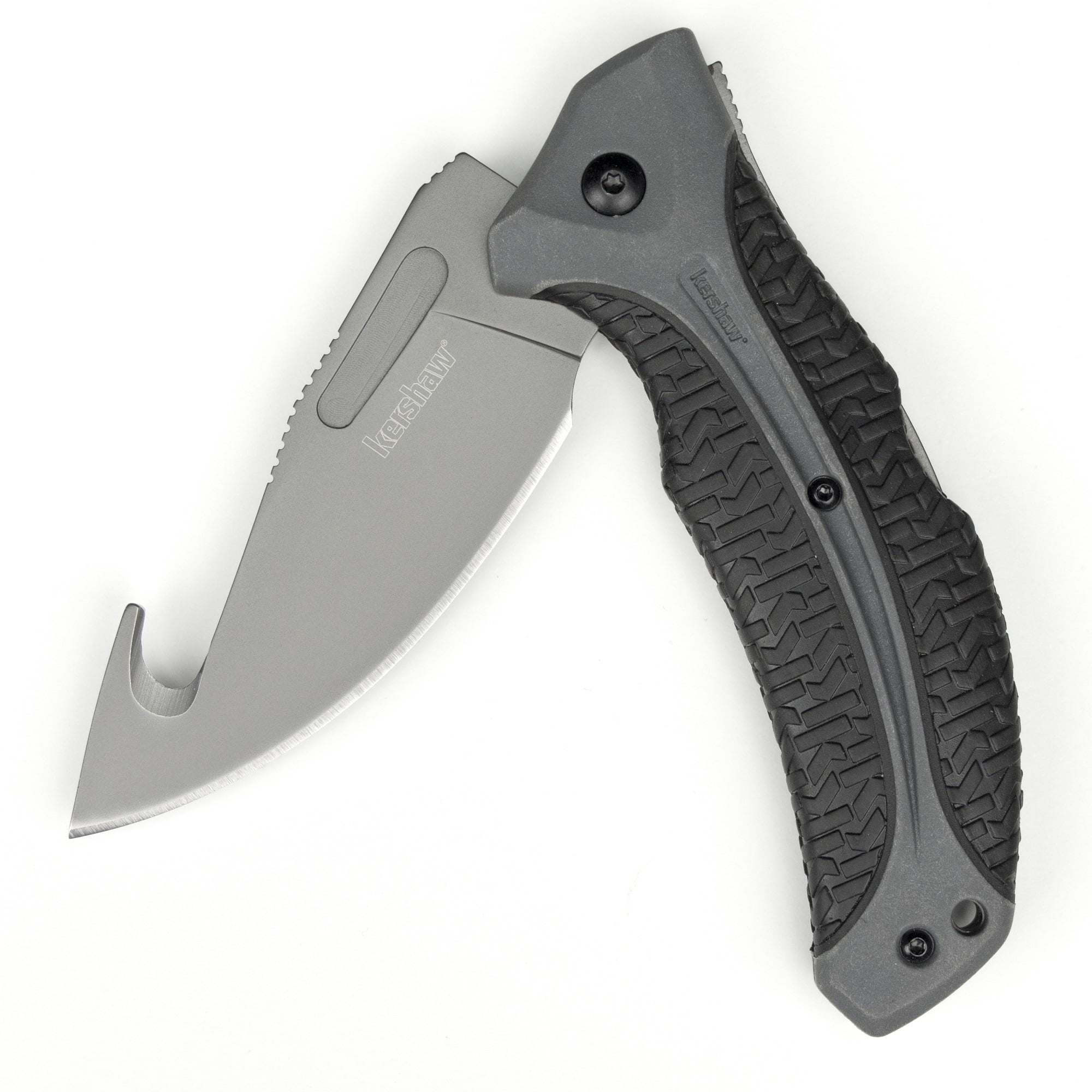 Kershaw LoneRock Folding Gut Hook Knife with Nylon Sheath, 1898GH