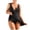 Black-1, variant on Black Bathing Suits for Women Square Neck Spaghetti Strap Swimsuit Ruched Modest Women's Swimwear Black S