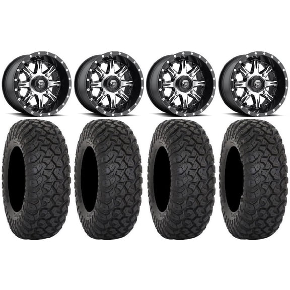 Fuel Nutz Black 14" Wheels 30" RT320 Tires Sportsman RZR Ranger