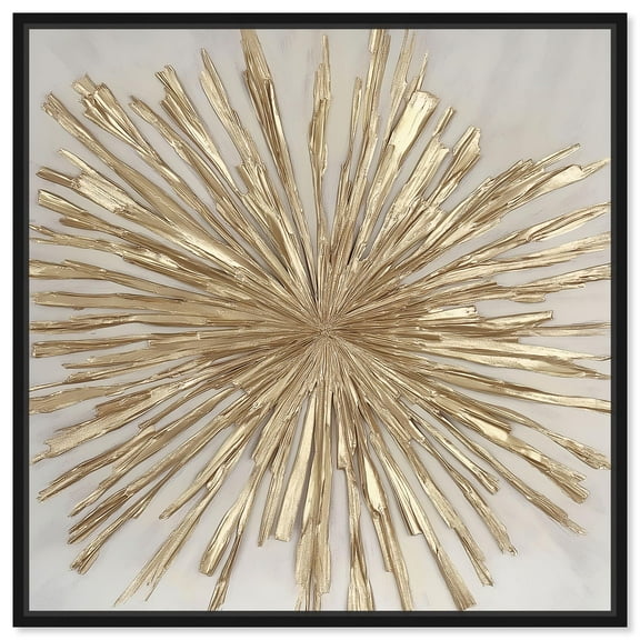 Golden Zenith Canvas Elegant Nature Art by Art Remedy, Black Frame, 12 x 12