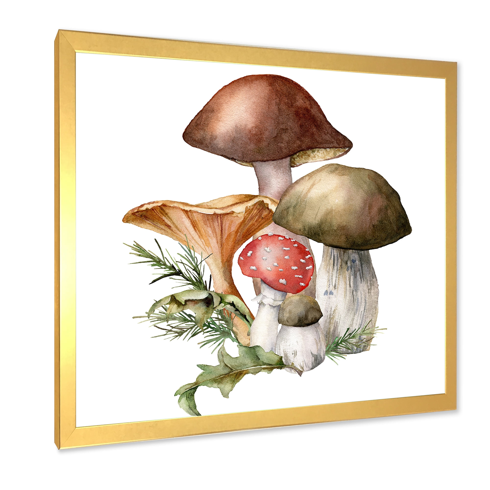 Designart 'Autumn Composition With Mushrooms' Traditional Framed Art Print