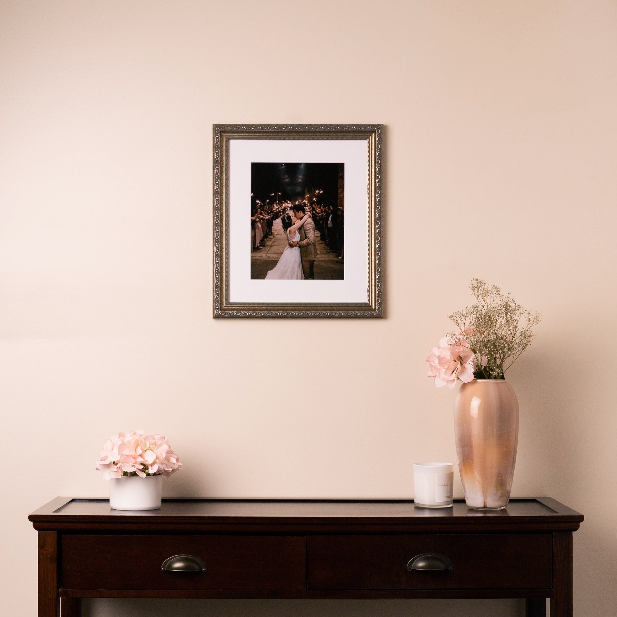 ArtToFrames 11" x 14" Antique Silver Picture Frame, 11x14 inch Silver Wood Poster Frame (WOM-4562)