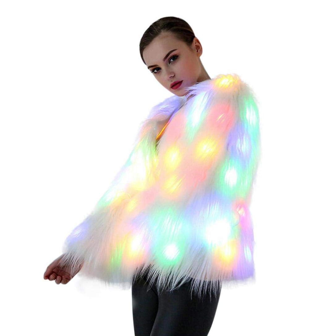 light up white fur jacket