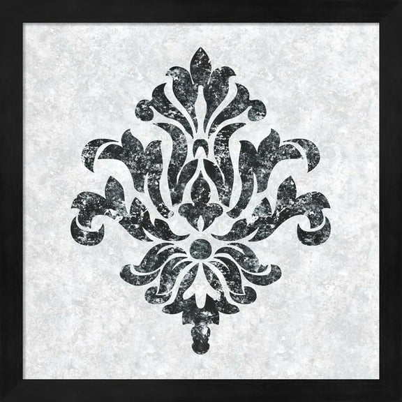 Great Art Now Textured Damask III on white by Lee C, Framed Wall Art, 13.25W x 13.25H
