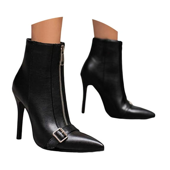 Mostsola Stiletto Heels Boots for Women Fashion Zip up Pointy Toe Ankle Boots Party Dress Booties