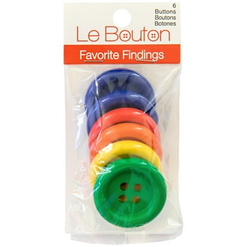 Favorite Findings Primary 1 3/8" 4-Hole Big Buttons, 6 Pieces