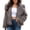 Gray, variant on MexChoioe Womens Belted Faux Fur Winter Jacket Lapel Collar Long Sleeve Mid Length Relaxed Outer Coat for Womens