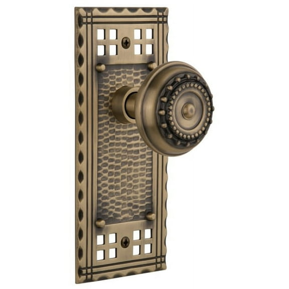 Nostalgic Warehouse Cramea_Prv_238_Nk Vintage Meadows Solid Brass Privacy Door Knob Set -