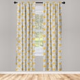 thumbnail image 2 of Ambesonne Autumn Curtains, Leaves Pumpkins Pattern Art, Pair of 28"x63", Earth Yellow and Pale Grey, 2 of 4