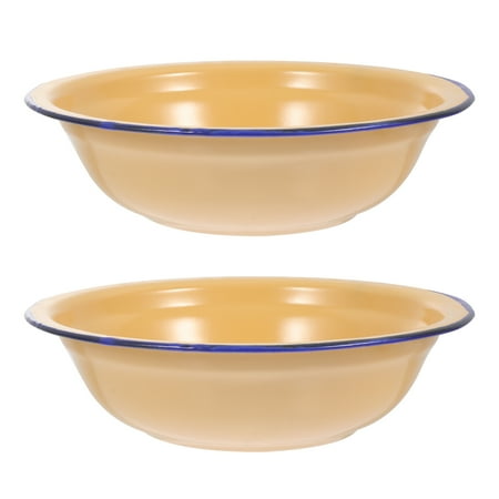 

FRCOLOR Bowl Enamel Soup Enamelware Basin Bowls Tray Fruit Mixing Serving Salad Vintage Cooking Pasta Container Kitchen Candy