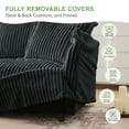 thumbnail image 5 of 120" L Shape Sectional Couches for Living Room, 3-Seater Comfy Modular Sofa Couch with Removable Ottoman, 2 Big Pillows, Oversized Corduroy Sofa Couches for Apartment, 5 of 9