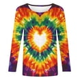 thumbnail image 6 of Craaazy Valentine T-Shirts for Women Fashion Round Neck Casual Long Sleeve Heart Printed Tops Gifts, 6 of 6