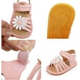 thumbnail image 5 of Infant Baby Girls Summer Sandals with Flower Soft Sole Newborn Toddler First Walker Crib Dress Shoes, 5 of 6