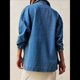 thumbnail image 5 of Chaqueta Vaquera Urbana para Mujer: Chaqueta Vaquera Estilo Boyfriend, Holgada, de Larga y con Botones Al Frente. Azul L, 5 of 8