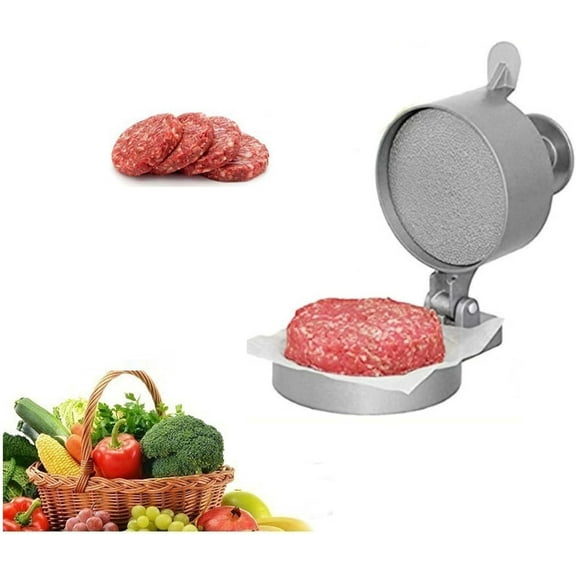 Professional Hamburger Press Patty Maker,Burger Press adjustable,from 1/4Lb to 3/4Lb, easy removal, single, Non-stick heavy-duty cast aluminum, for Grilling and Cooking