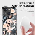 thumbnail image 3 of Cute Floral Print Scratch Resistant Clear Back Cover Case for iPhone 14/13, Compatible with MagSafe Magnetic Charging, 3 of 7
