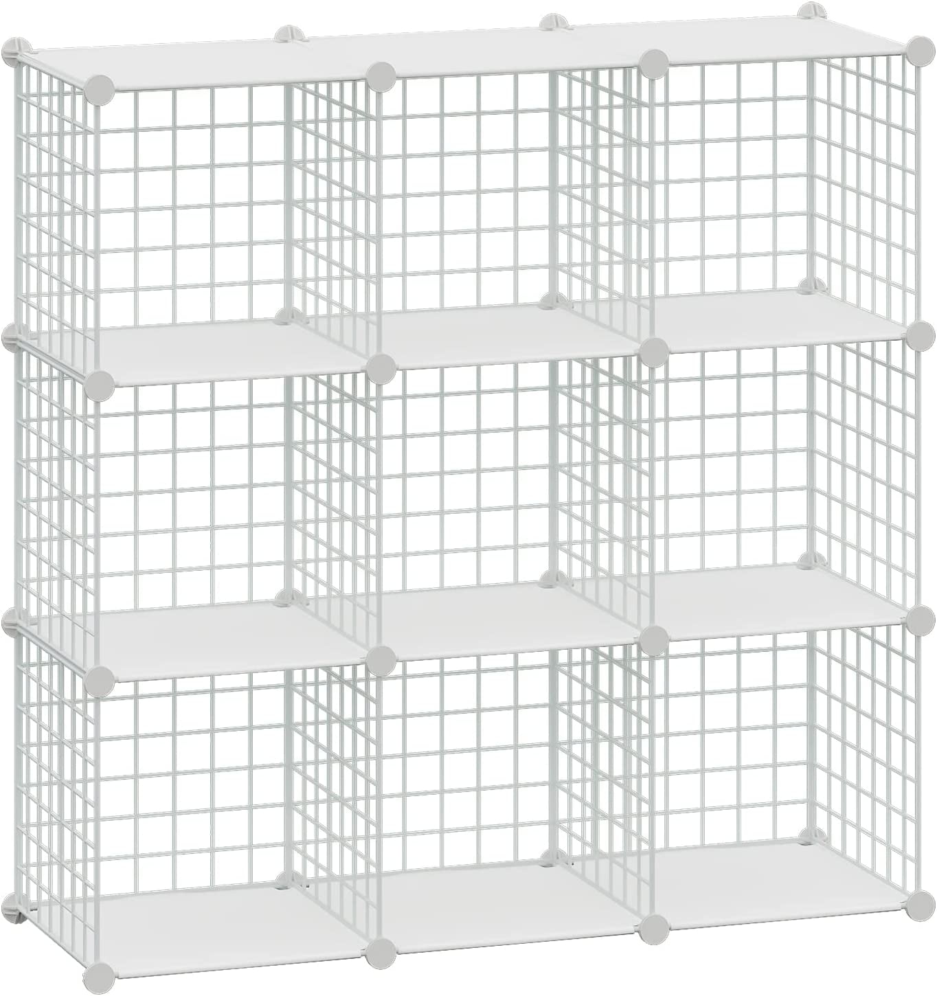 GUAIPOU Wire Cube Storage Organizer, 12Cube Metal Grids Storage Shelf