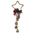 thumbnail image 1 of 2 piezas de piñas de pino navideñas, cascabeles y lazo con cuadros de búfalo, adornos para colgar en la puerta y en la pared, 1 of 5