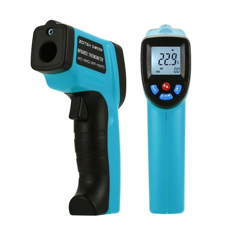 ZOTEK GM550 Digital Infrared Thermometer，Professional Non-Contact Laser Temperature Tester Gun Measuring Range -50 to 550°C（-58 to 1022°F）with LCD Display 2pcs AAA Battery Included