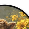 thumbnail image 4 of 36.2 Inch Round Floor Mat Cow Lying in Sunflowers Carpet Decor Rug for Living Room Bedroom, 4 of 6