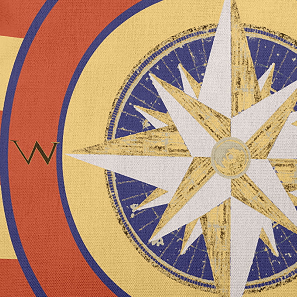 Simply Daisy 18" x 18" Compass on Stripes Decorative Throw Pillow, Surf Board Orange (1 count)