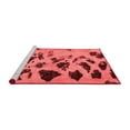 thumbnail image 2 of Ahgly Company Machine Washable Indoor Round Abstract Red Modern Area Rugs, 5' Round, 2 of 4