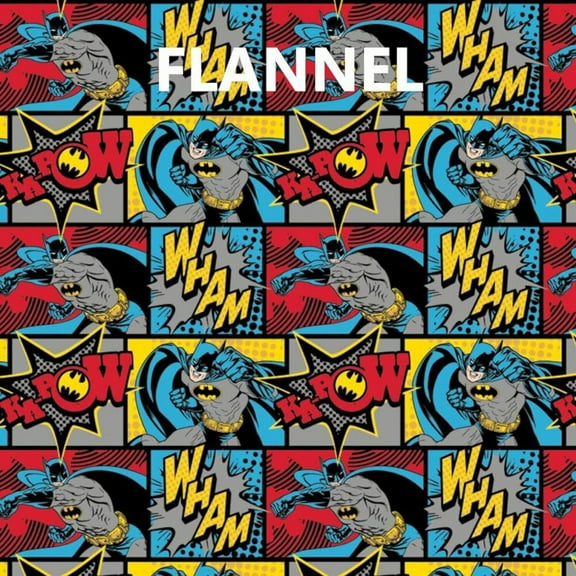 Batman Wham Kapow Flannel Fabric