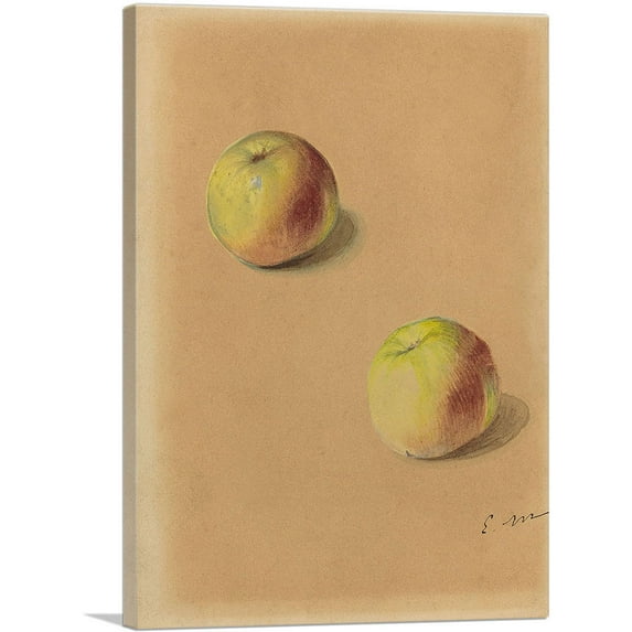 ARTCANVAS Two Apples 1880 Canvas Art Print by Edouard Manet - Size: 18" x 12" (1.50" Deep)