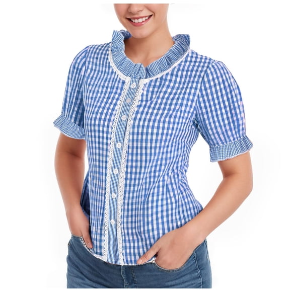 HNMKIU Women's Style Blouse Elegant Themed Festival Outfit Party Clothing Carnival Top