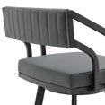 thumbnail image 4 of Capri 26" Swivel Modern Black Metal and Slate Gray Faux Leather Bar and Counter Stool, 4 of 7