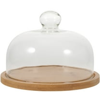 Gymnture Wooden Cake Stand with Glass Dome Lid for Wedding and Parties