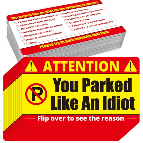 Anley 100Pcs Funny Bad Parking Cards 3.5x2 in
