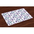 thumbnail image 1 of Ambesonne Floral Place Mats Set of 4, Botany Plants Watercolor, Standard Size, Lavender Plum Jade Green, 1 of 4