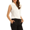 thumbnail image 4 of INSPIRE CHIC Sleeveless Shirt for Women's Basic Button Down Blouse XL White, 4 of 5