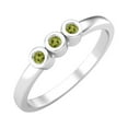 thumbnail image 3 of Tiny Round Shape Peridot Stackable Valentines Day Gifts Ring 925 Sterling Silver Delicate Jewelry, 3 of 3