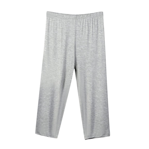 Capris Soft Cotton Pajama Pants Women Plus Size Elastic Waist Crop Sleep Pjs Bottom Home Loungewear (XX-Large, Gray)