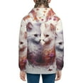 thumbnail image 6 of Kdxio White Red Cat Couple Pattern Kids Boys Girls Zip Up Hoodie 3D Printed Hooded Sweatshirt Hoody Coat with Pocket 7-12 Y-Small, 6 of 6