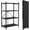 Black, variant on YSNW 4-Tier Foldable Storage Shelf with Wheels - Metal Rack Collapsible Shelving Unit Display, Rolling Cart for Books Kitchen Storage Shelves, Pantry & Closet Organizer, Office Room Decor (White)