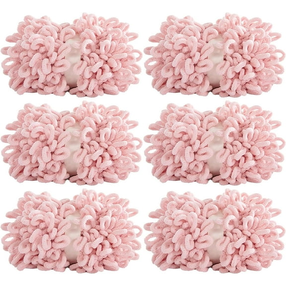 100g 9m 6pack Bulky Loop Yarn for Finger Knitting Soft,Off The Hook Loop Yarn,No-Needle Craft Chenille Yarn for Crocheting, Hand-Knitting Yarn