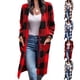 thumbnail image 3 of Long Sleeve Outwear, Elegant Pocket Button Up Plaid Coat Soft For Women For Dating ANGGREK No, 3 of 5